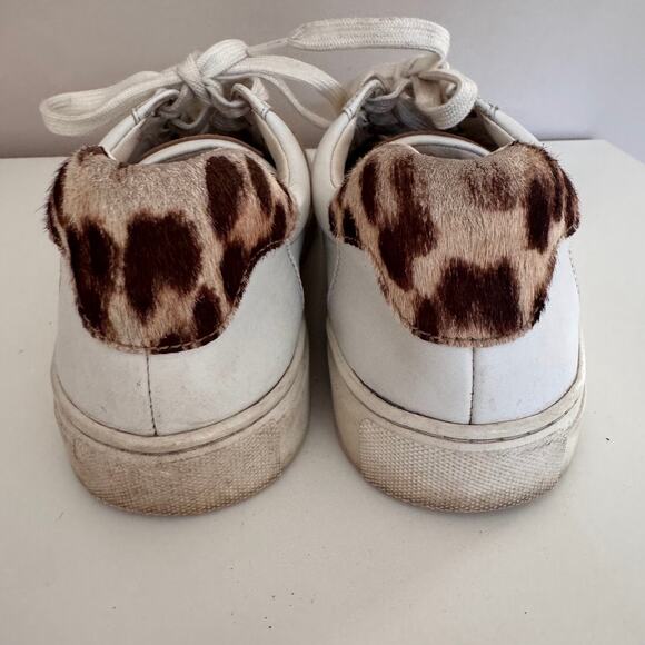 Tory Burch White Leather Andrea Color Block Logo Court Sneakers Womens Size 8 - Picture 7 of 10